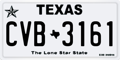 TX license plate CVB3161