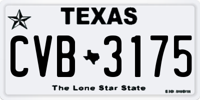 TX license plate CVB3175