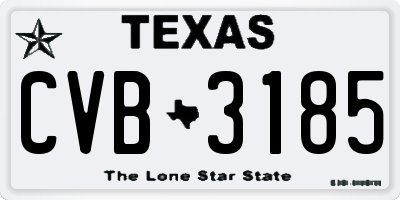 TX license plate CVB3185