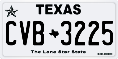 TX license plate CVB3225