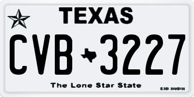 TX license plate CVB3227