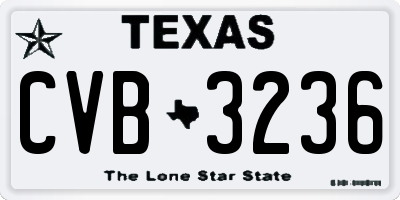 TX license plate CVB3236