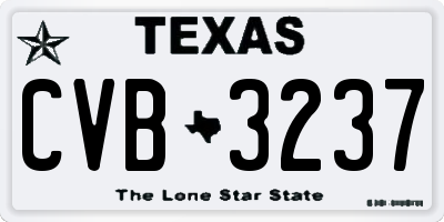 TX license plate CVB3237