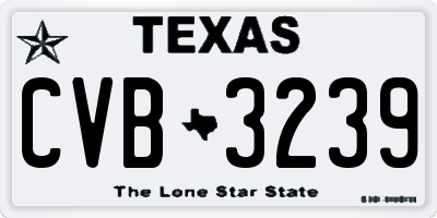 TX license plate CVB3239