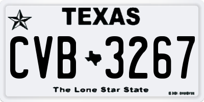 TX license plate CVB3267