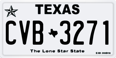 TX license plate CVB3271