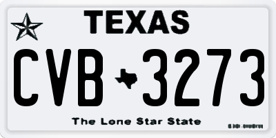TX license plate CVB3273