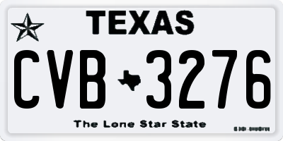 TX license plate CVB3276