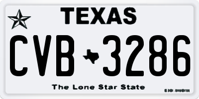 TX license plate CVB3286