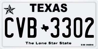 TX license plate CVB3302