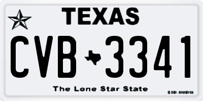 TX license plate CVB3341