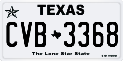 TX license plate CVB3368