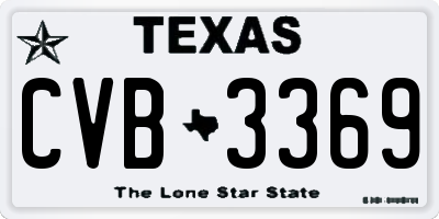 TX license plate CVB3369
