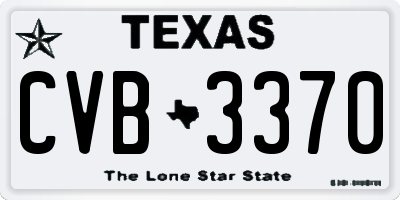 TX license plate CVB3370