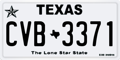 TX license plate CVB3371