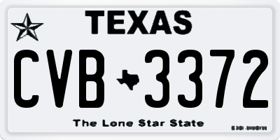 TX license plate CVB3372