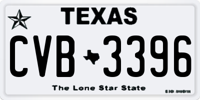 TX license plate CVB3396