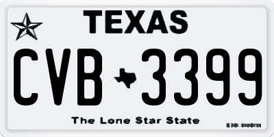 TX license plate CVB3399