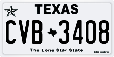 TX license plate CVB3408