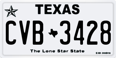 TX license plate CVB3428