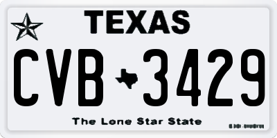 TX license plate CVB3429