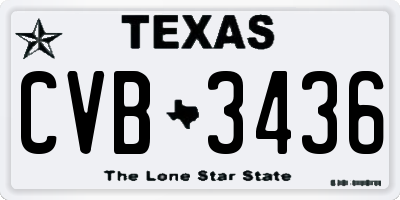 TX license plate CVB3436