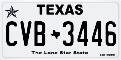 TX license plate CVB3446