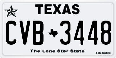 TX license plate CVB3448