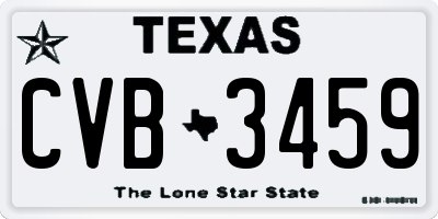 TX license plate CVB3459