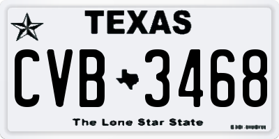 TX license plate CVB3468