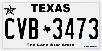 TX license plate CVB3473