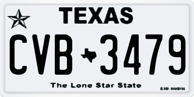 TX license plate CVB3479