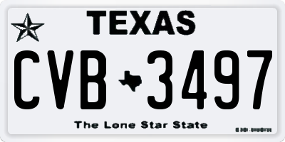 TX license plate CVB3497