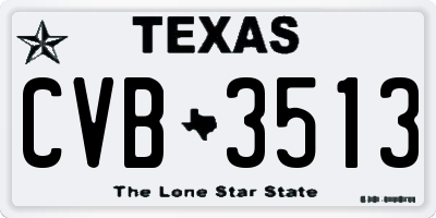 TX license plate CVB3513