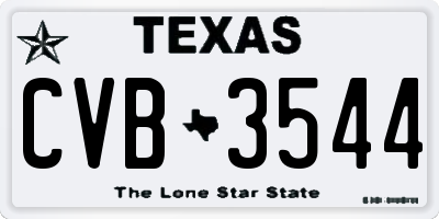 TX license plate CVB3544