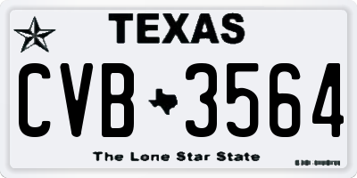 TX license plate CVB3564