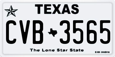 TX license plate CVB3565