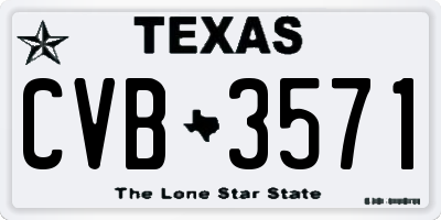 TX license plate CVB3571