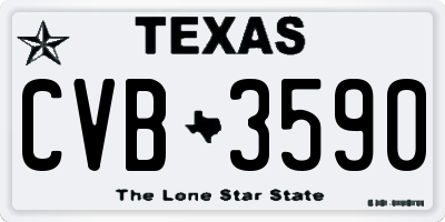 TX license plate CVB3590