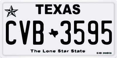TX license plate CVB3595