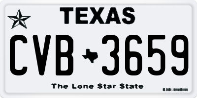 TX license plate CVB3659