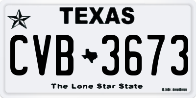 TX license plate CVB3673