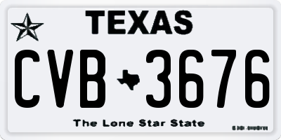 TX license plate CVB3676