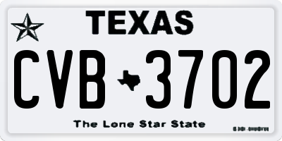 TX license plate CVB3702