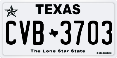 TX license plate CVB3703
