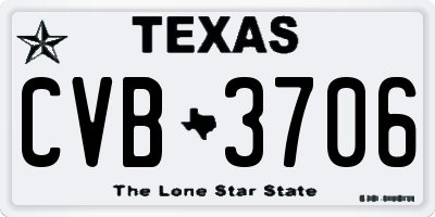 TX license plate CVB3706