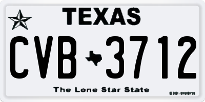 TX license plate CVB3712