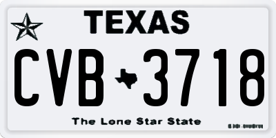 TX license plate CVB3718