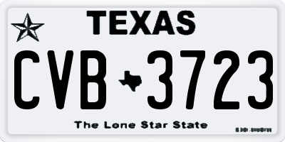 TX license plate CVB3723
