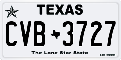 TX license plate CVB3727